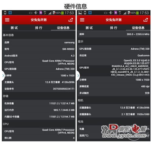三星note3硬件性能