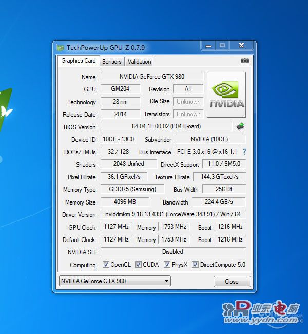 gtx980gpuz信息